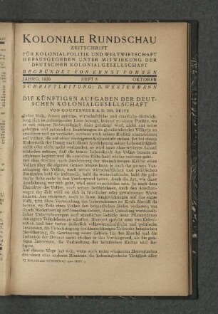 Die künftigen Aufgaben der deutschen Kolonialgesellschaft
