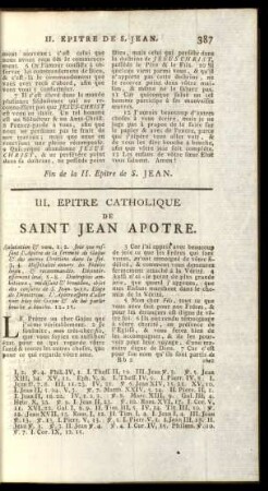 III. Epitre Catholique De Saint Jean Apotre