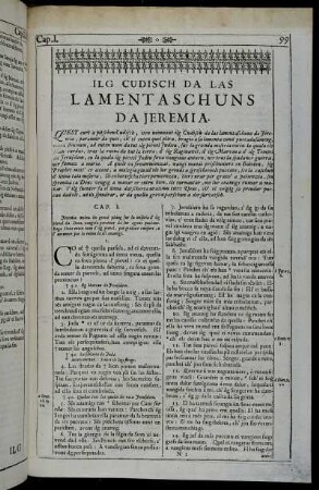 Ilg Cudisch Da Las Lamentaschuns Da Jeremia.