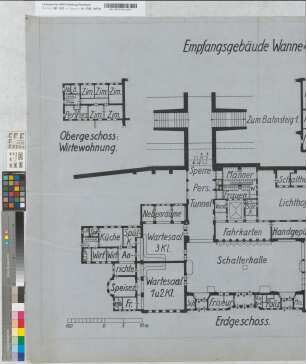 Empfangsgebäude [Bahnhof] Wanne-Eickel Hbf: Grundrisse, M. 1:100 Hge, Sknr.: 1, Fanr.: 16, Bunr.: 41