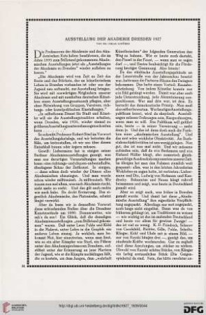 Ausstellung der Akademie Dresden 1927