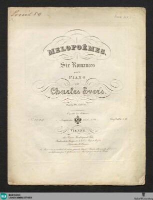 Melopoëmes : six romances pour le piano; oeuvre 38. Cahier 1