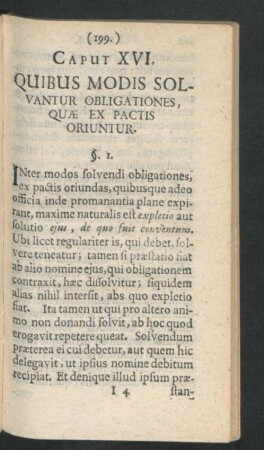 Caput XVI. Quibus Modis Solvantur Obligationes, Quae Ex Pactis Oriuntur.