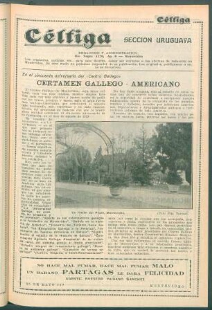 En el cincuenta aniversario del "Centro Gallego" : Certamen Gallego-Americano