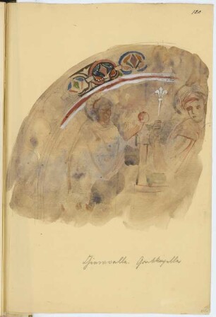 Kloster Chiaravalle Milanese, Mailand: Fresko in der Grabkapelle (aus: Skizzen- und Fotoalbum 3)