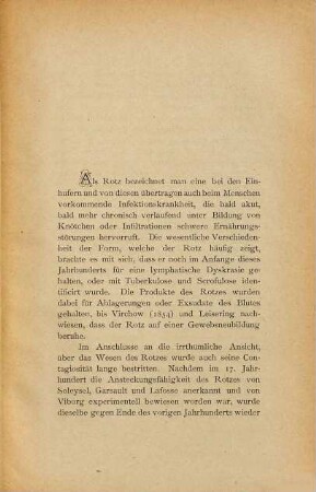 Über die Rotzkrankheit : mit besonderer Berücksichtigung der pathologischen Anatomie und Ätiologie