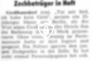 Zechbetrüger in Haft