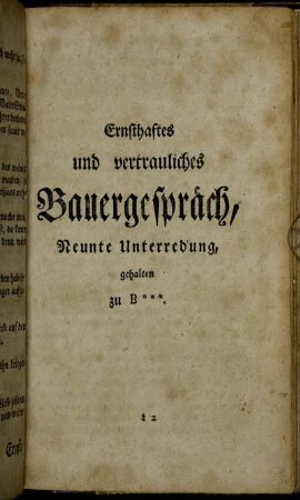 Neunte Unterredung, gehalten zu B***.