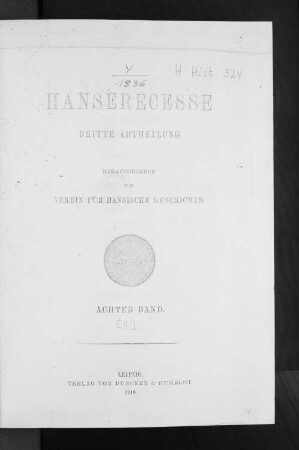 Abth. 3, Bd. 8, 1: Von 1477 - 1530