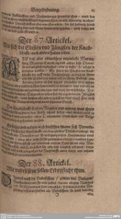 Der 88. Artickel. Alle unbesessene sollen Eidspflicht thun.