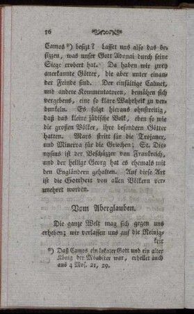 Vom Aberglauben.