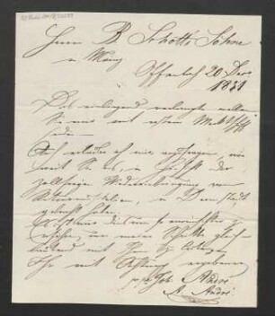 Brief an B. Schott's Söhne : 20.12.1831