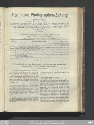 Nr. 25. 19. September 1902. Jahrg. IX.