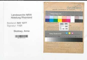 Entnazifizierung Anna Slodowy , geb. 20.01.1898 (Polizist)