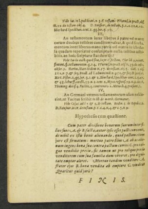 Hypothesis cum quaestione.