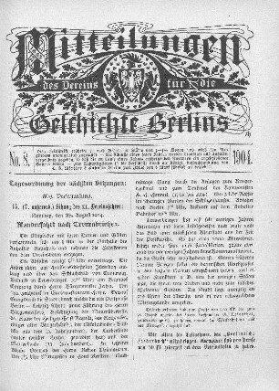 Tagesordnung der nächsten Sitzungen
