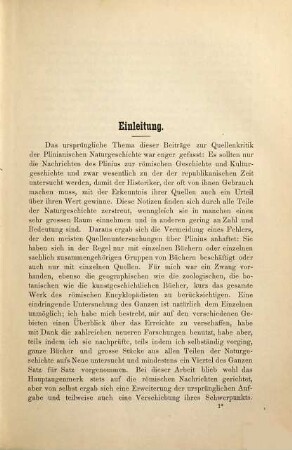 Beiträge zur Quellenkritik der Naturgeschichte des Plinius