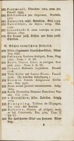 B. Bücher vermischten Inhalts
