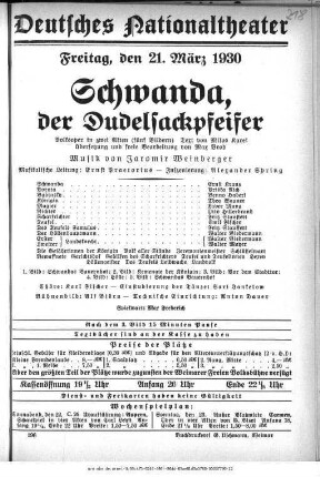 Schwanda, der Dudelsackpfeifer