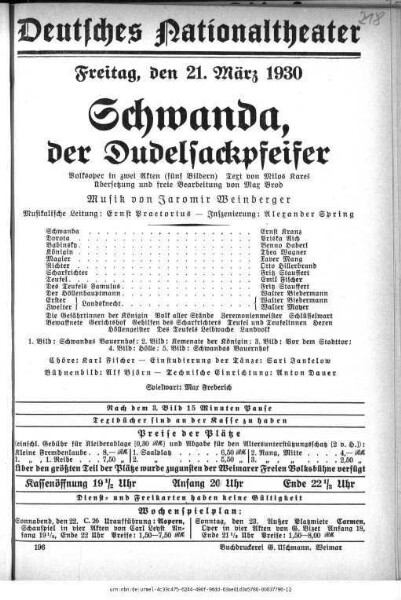 Schwanda, der Dudelsackpfeifer
