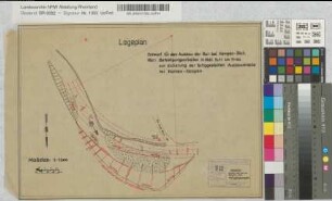Ausbau der Rur bei Kempen-Stah [Atlas aus ca. 40 Blatt Lageplänen, Querprofilen, techn. Zeichnungen der Wehre] div. Größen div. Maßstäbe