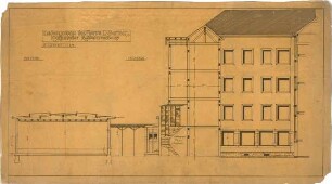 Billing, Hermann; Karlsruhe, Kaiserstr. 165; Geschäftshaus des Hofjuweliers Ludwig Bertsch, Umbau - Längsschnitt