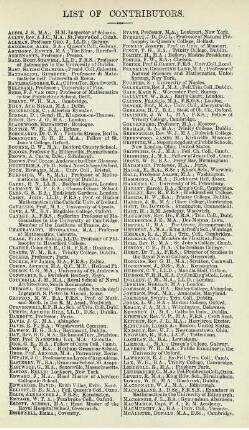 List of Contributors.