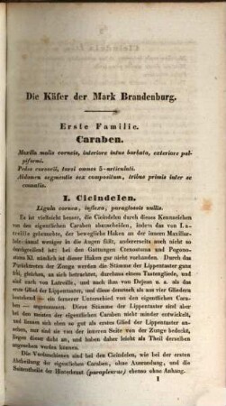 Die Käfer der Mark Brandenburg. 1