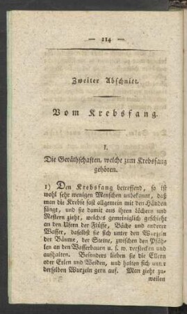 Zweiter Abschnitt. Vom Krebsfang