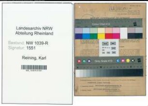Entnazifizierung Karl Reining , geb. 04.08.1910 (Weber)