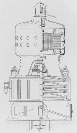 Vertikaler Turbogenerator für 1500 Kilowatt : Technikgeschichte | Industrie und Technik | Elektrische Krafterzeugung und Verteilung