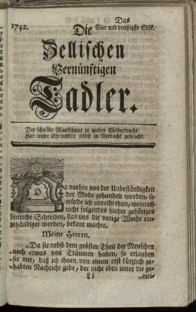 1742. Das Vier und dreißigste Stük.