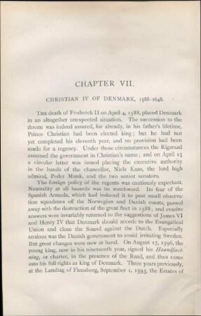 Chapter VII. Christian IV Of Denmark, 1588-1648.