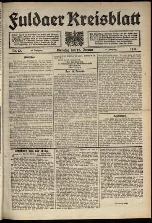 Ausgabe vom Dienstag, den 17. Januar 1911.
