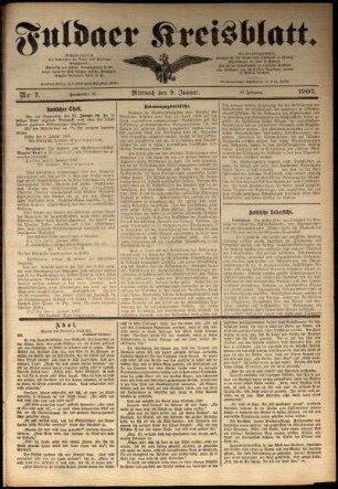 Ausgabe vom Mittwoch, den 09. Januar 1907.