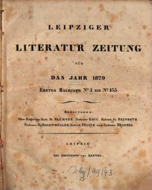 Leipziger Literaturzeitung. 1829,1, 1829,1