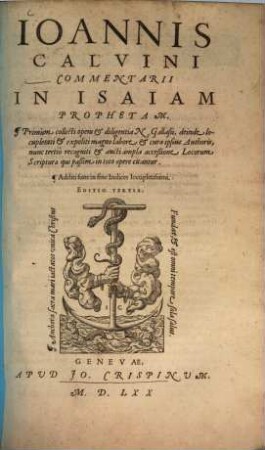 Joh. Calvini comentarii in Isaiam