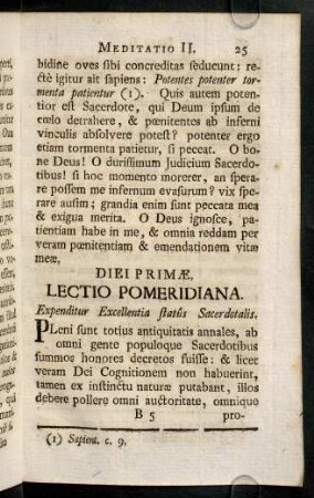 25-34, Lectio Pomeridiana