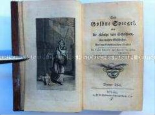 Erstausgabe des philosophisch-didaktischen Staatsromans Der Goldene Spiegel von Wieland