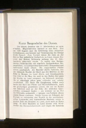 Kurze Baugeschichte des Domes.