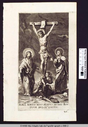 Maria Magdalena, Maria und Johannes mit dem gekreuzigten Christus.