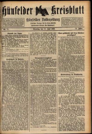 Ausgabe vom Dienstag, den 15. Juni 1926.