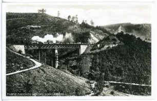Moldau. Eisenbahnbrücke zwischen Moldau u. Niklasberg