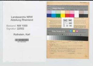 Entnazifizierung Karl Rothstein, geb. 12.03.1914 (Verw.Angest.)