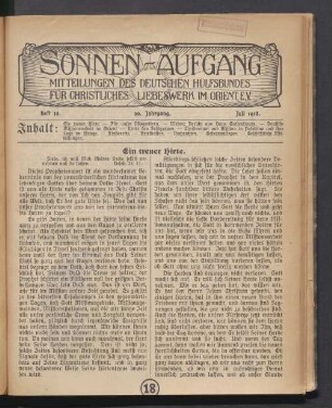 Heft 10. 21. Jahrgang. Juli 1918