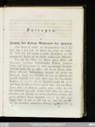 1. Firman des Sultan Mahumed des Zweiten.