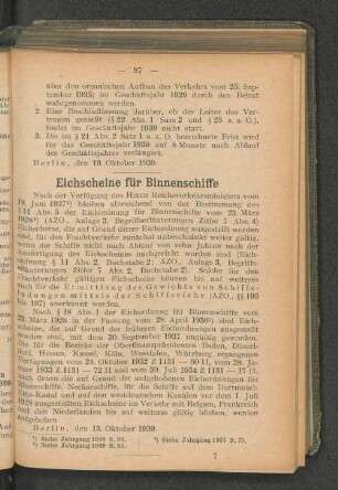 Eichscheine für Binnenschiffe
