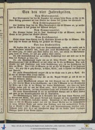 Von den vier Jahreszeiten.