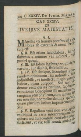 Ca. XXXIV. [XXXV.] De Iuribus Maiestatis