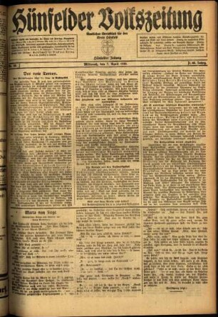 Ausgabe vom Mittwoch, den 07. April 1920.